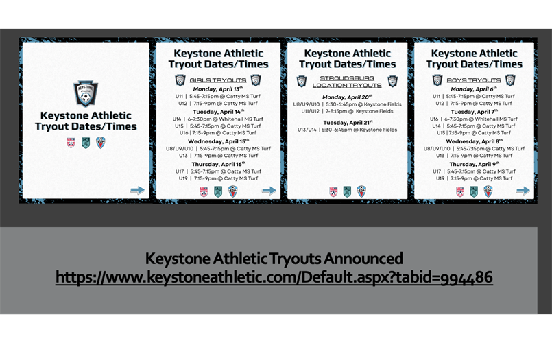 Keystone Athletic Tryouts 2026